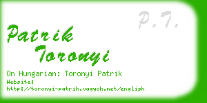 patrik toronyi business card